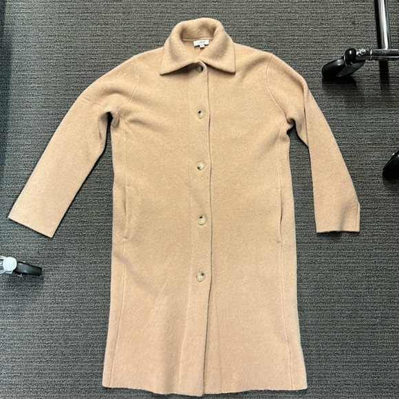 Vince light camel color alpaca blend sweater jacket - Picture 1 of 5